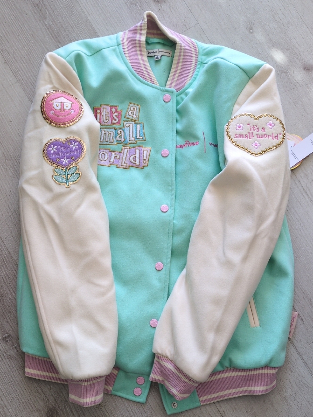 NWT Disney x Stoney Clover Lane - It's a Small World Varsity Jacket